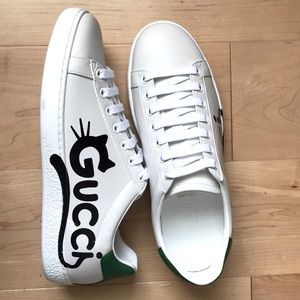 Gucci Ace Cat Logo Low Top Sneaker